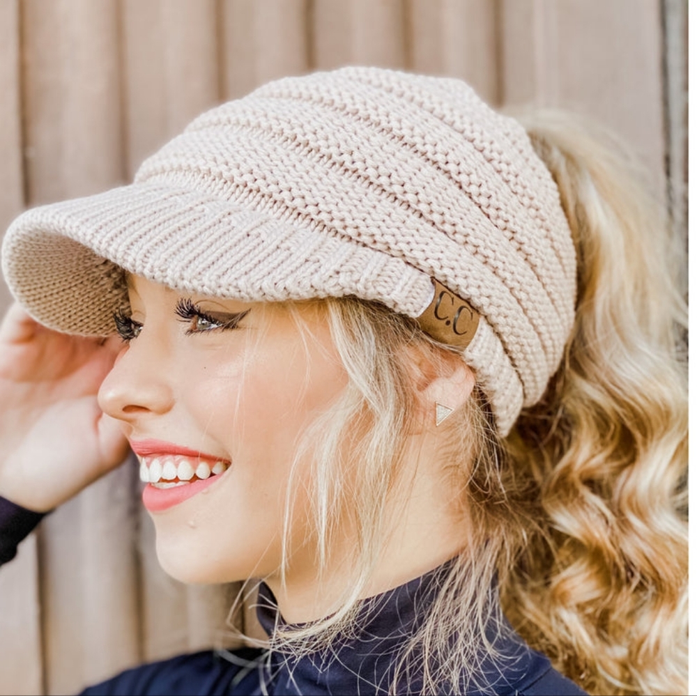 Knit Beanie Tail CC Cap